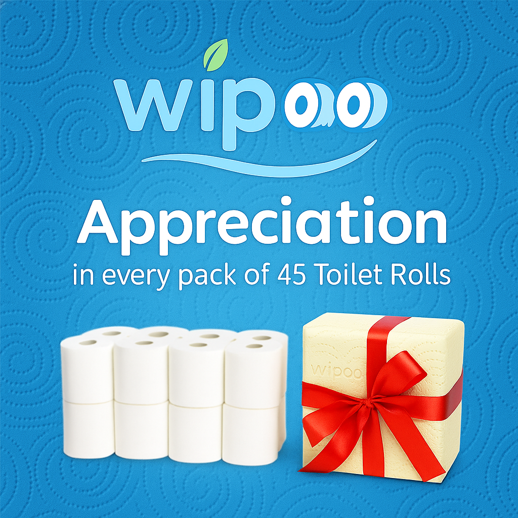 Wipoo Ultra Soft Premium Pack of 9 Toilet Rolls 2ply Soft Strong and Absorbent Toilet Rolls