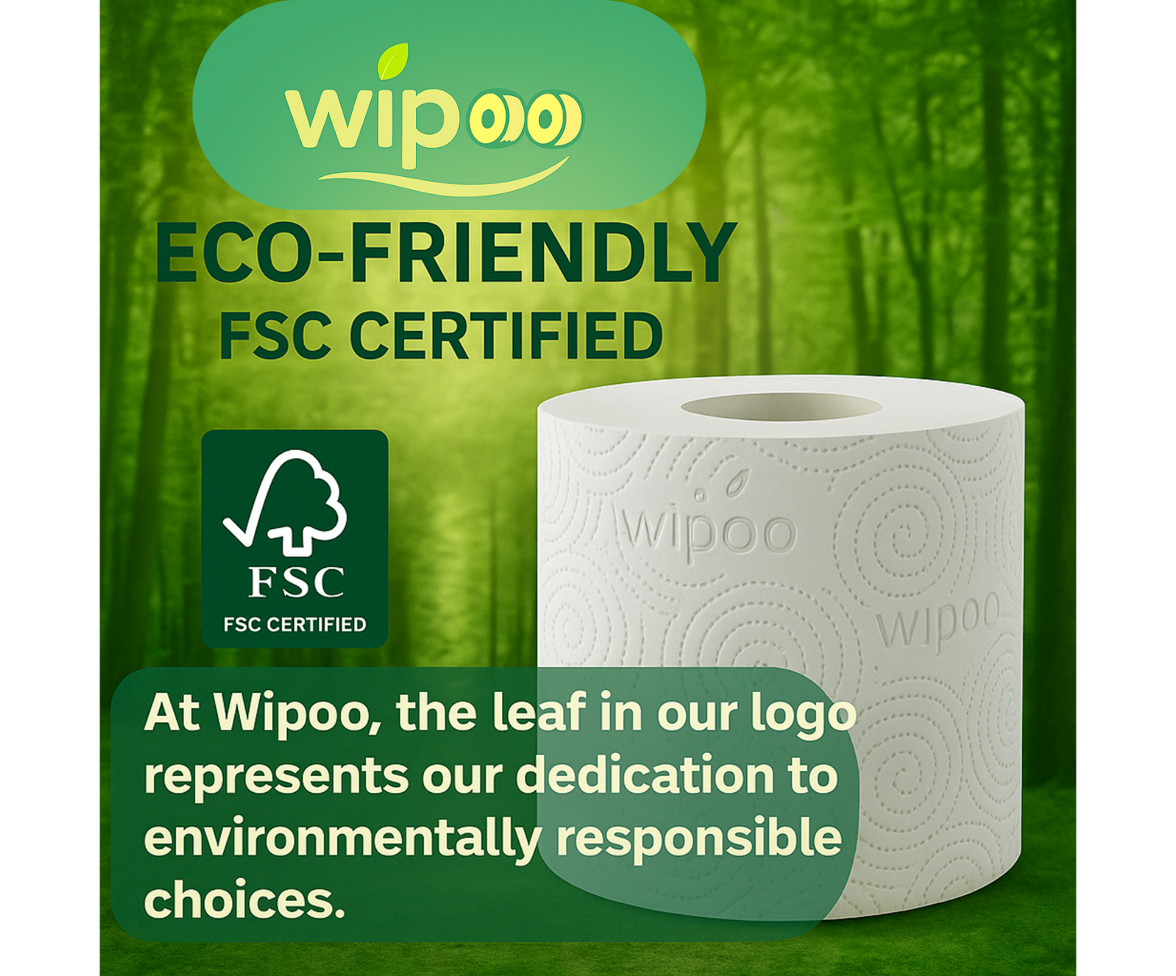 Wipoo Ultra Soft Premium Pack of 9 Toilet Rolls 2ply Soft Strong and Absorbent Toilet Rolls